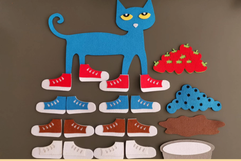 pete the cat white shoes felt story pattern